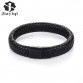 Jiayiqi 2017 Men Jewelry Punk Black Braided Geunine Leather Bracelet Stainless Steel Magnetic Buckle Fashion Bangles 22/20.5cm32803085672