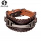 Jiayiqi 2017 Vintage Leather Men Bracelets  Punk Handmade Wide Cuff Rope Bracelet Woven Wristband Bangles For Men Jewelry32664891964
