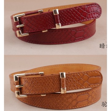 Free shipping new Belts fashion crocodile punk thin waist belt black red trench female genuine leather strap buckle women animal
