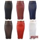 free shipping plus size high-waist faux leather pencil skirt black skirt 12 colors XS/S/M/L/XL