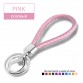15 Colors PU Leather Braided Woven Rope Double Rings Fit DIY bag Pendant Key Chains Holder Car Keyrings Men Women Keychains K22432683007931