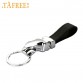 TAFREE Metal Black Leather Keychain Leopard Charm Key chain FASHION Car Brand Logo Key Holder Ring Accessories Gift Jewelry LP88