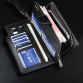 Top Quality  leather long wallet men pruse male clutch zipper around wallets men women money bag pocket mltifunction
