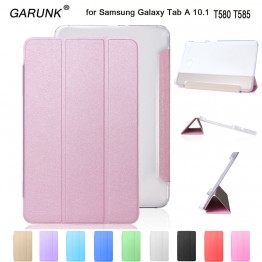 Case for Samsung Galaxy Tab A6 10.1 T580 T585, GARUNK Magnetic Folding Stand Leather Protective Tablet Cover for T580N+Film+Pen