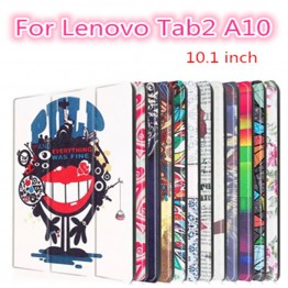 Tab 2 A10-70 Colorful Print Leather Case Cover for Lenovo Tab 2 a10-30 X30F X30L Tablet 10.1 inch Magnet Case tb2-x30l x30 +film