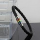 Vnox Black Genuine Leather Bracelet Bangle LGBT Rainbow Dublin Pride Party Jewelry