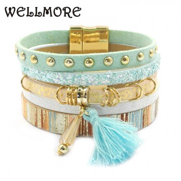 leather bracelet 6 color bracelets summer charm bracelets Bohemian bracelets&bangles for women gift wholesale jewelry B1627