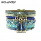 wellmore summer leather bracelet charm bracelets & bangles magnet buckle bracelet  Bohemian bracelets for women manchette B156132608282312