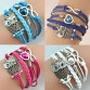 LNRRABC Hot 1 Pc Women Fashion Charming Infinity Friendship Multilayer Charm Leather Bracelets Jewelry Gift32760206335