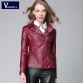 2016 New Elegant Autumn Winter Leather Jacket Women's Short Black RED PU Leather Coat Ladies Slim Motorcycle Jaqueta Couro