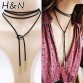 Luxury Ethnic Choker Necklace Gothic Charm Long rope collar Black Leather velvet strip statement layer chocker Jewelry for women32673982105