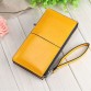 Women famous brand Oil wax leather zipper clutch wallet female candy color burglar robbed purse lady Multi-function phone bag32507789447